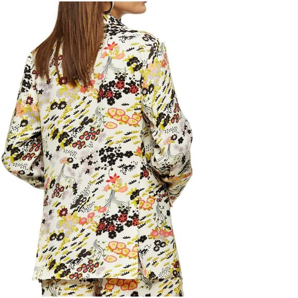 NWT Topshop IDOL Floral Leaf Print Blazer Size 4 US - Picture 3 of 12